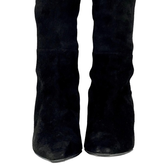 STUART WEITZMAN BLACK SUEDE KNEE HIGH STILETTO LEOPARD BOOTS VINTAGE Y2K 90s - Picture 8 of 12